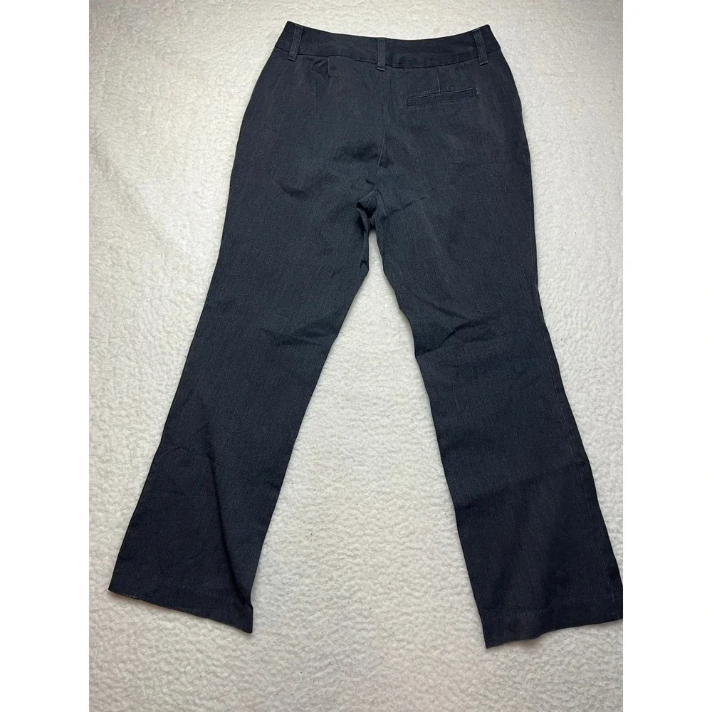 St Johns‎ Bay Pants Womens 8P Black Petite Stretch Denim Trouser Straight Leg